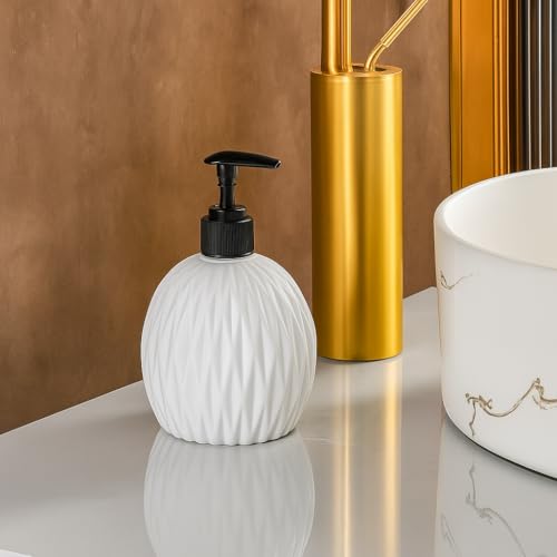 BENAVJI Outdoor Living Dimond Cut Design Liquid Soap Dispenser, 300ml, Multipurpose Refillable Plastic Pump for Hand Wash, Dish Wash, Shampoo, Kitchen, Bathroom, and Household Use - Image 4