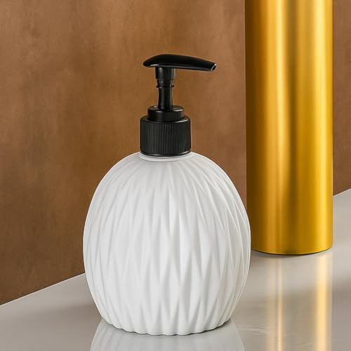 BENAVJI Outdoor Living Dimond Cut Design Liquid Soap Dispenser, 300ml, Multipurpose Refillable Plastic Pump for Hand Wash, Dish Wash, Shampoo, Kitchen, Bathroom, and Household Use - Image 1