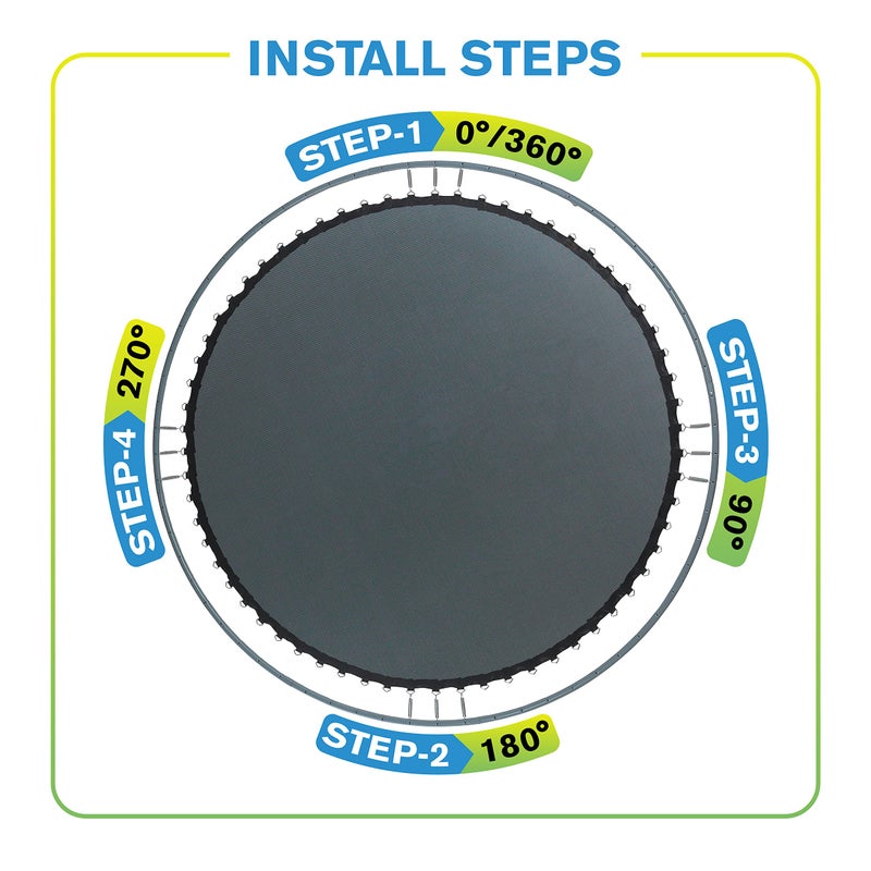 Upper Bounce Machrus Upper Bounce Trampoline Replacement Mat 7.5FT 8FT 10FT 11FT 12FT 13FT 14FT 15FT 16FT with V-Rings - UV & Water Resistant (72 V-Rings for for 5.5" Springs, 12 ft) - Image 5