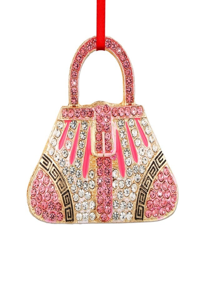 WhatSign Pink Handbag Christmas Ornaments - Metal Ornaments for Christmas Tree Decorations Keepsake Gifts for Women Girls Sister - Image 1