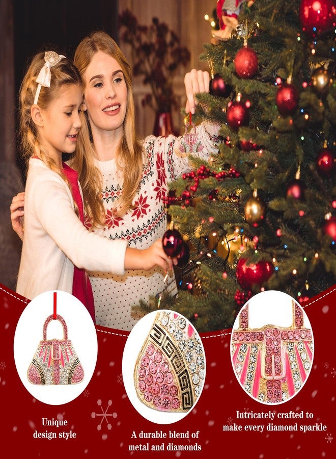 WhatSign Pink Handbag Christmas Ornaments - Metal Ornaments for Christmas Tree Decorations Keepsake Gifts for Women Girls Sister - Image 3