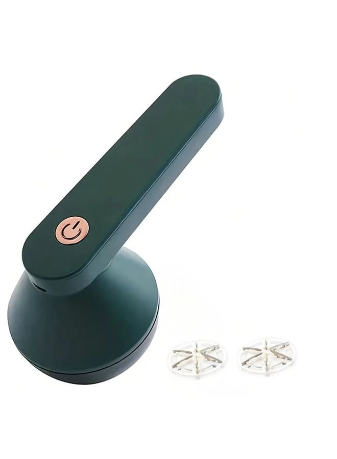 Green USB Rechargeable Fabric Shaver With Digital Display 2 Replacement Heads - Image 1