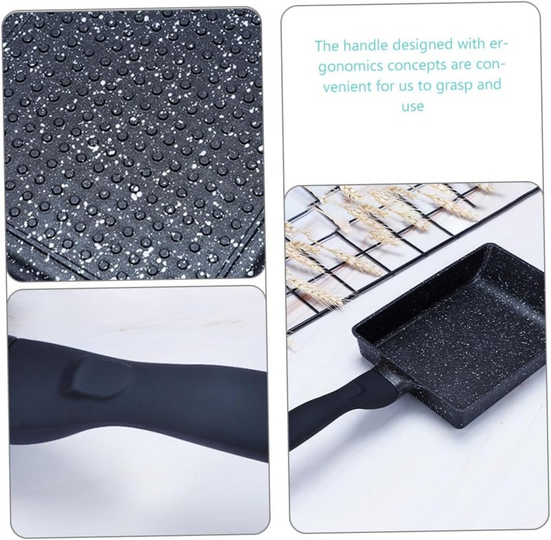 Non-stick Tamagoyaki Egg Pan Aluminium Alloy Frying Skillet for Induction Stove Household Cooking Even Heat Distribution Easy Clean Black Handle - Image 2