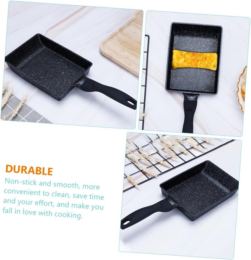 Non-stick Tamagoyaki Egg Pan Aluminium Alloy Frying Skillet for Induction Stove Household Cooking Even Heat Distribution Easy Clean Black Handle - Image 5
