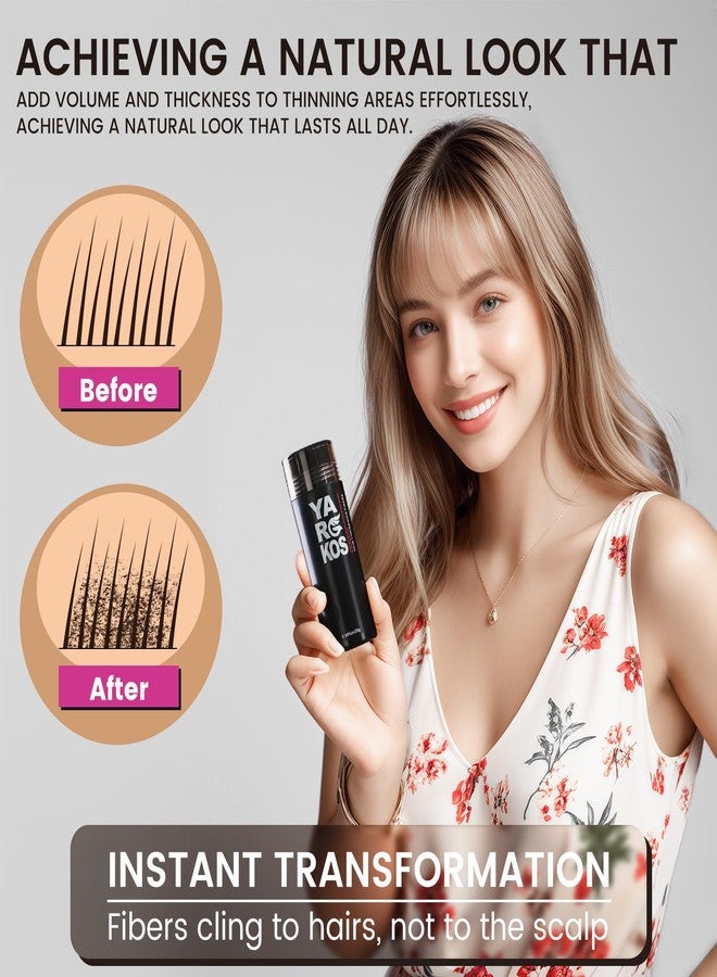 Yargkos Hair Fibers for Thinning Hair or Fill In Fine, Hair Building Fibers (28g) for Women & Men, Hair Powder for Instantly Thicker, Fuller Looking - DARK BLONDE - Image 4