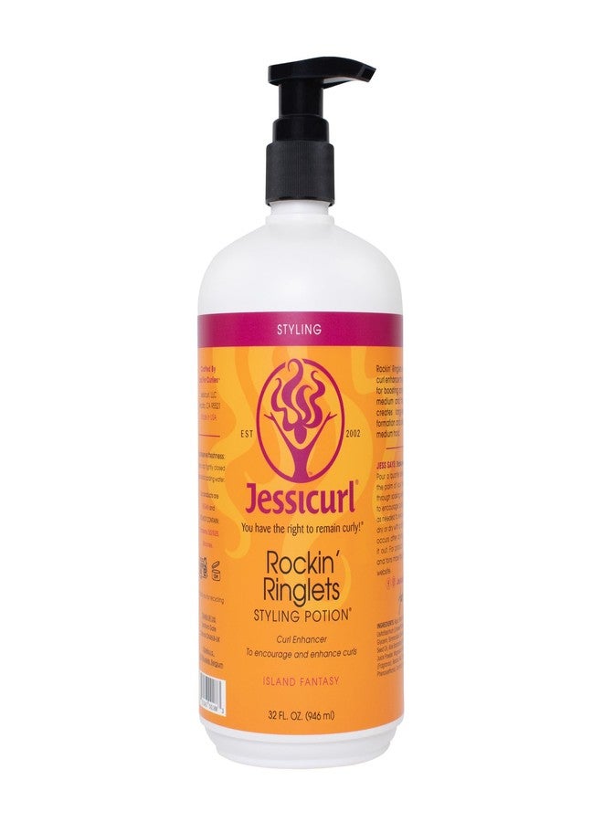 Jessicurl, Rockin' Ringlets Styling Potion, Island Fantasy, 32 Fl oz. Curl Enhancer with Flaxseed Extract, Curl Defining Styler for Curly Hair and Frizz Control - Image 1