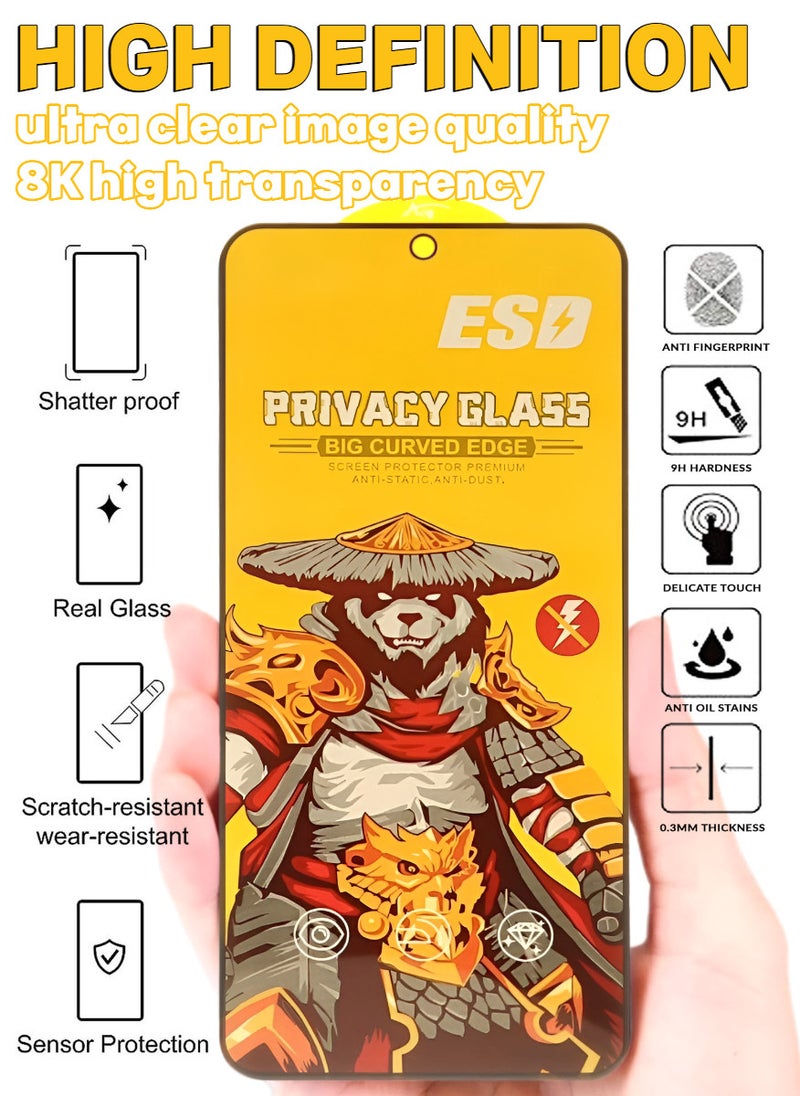 ESD Tempered Dustproof Privacy Glass Screen Protector Compatible For Samsung Galaxy S24 Plus - Image 5