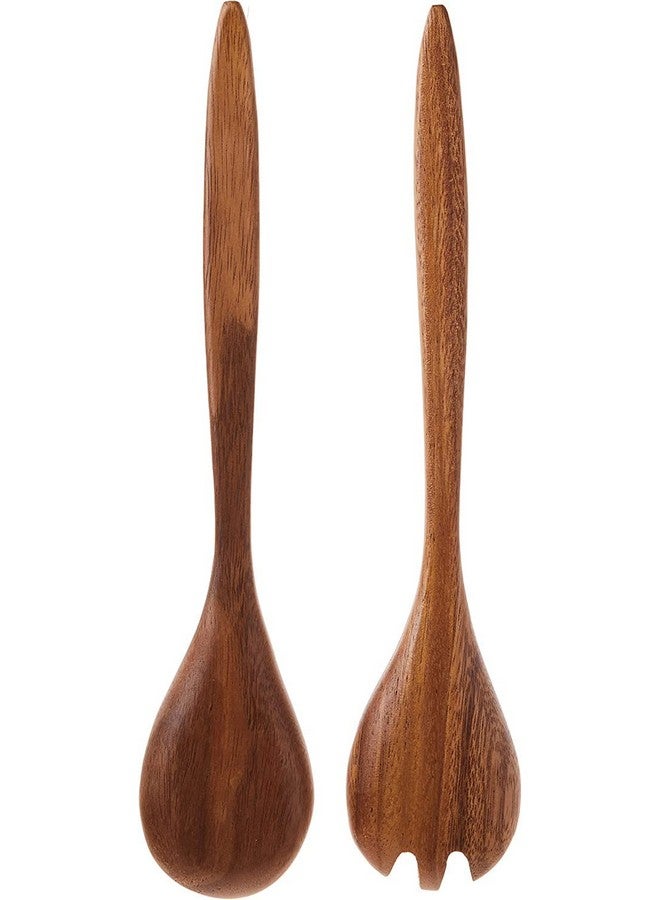 Lipper International Lipper International Acacia Oblong Salad Servers, 12" Long, One Pair  - Image 2
