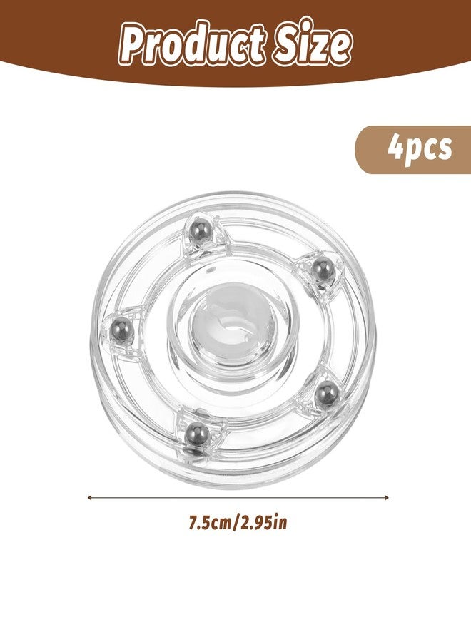 Jxiwfvl 4 PCS Small Acrylic Plastic Lazy Susan Turntable Small Lazy Susan Bearing 4.7 Inch Plastic Cookie Turntable Bearings Hardware, Turntables Organizer for Kitchen Pantry Spice Rack Table Cake - Image 2