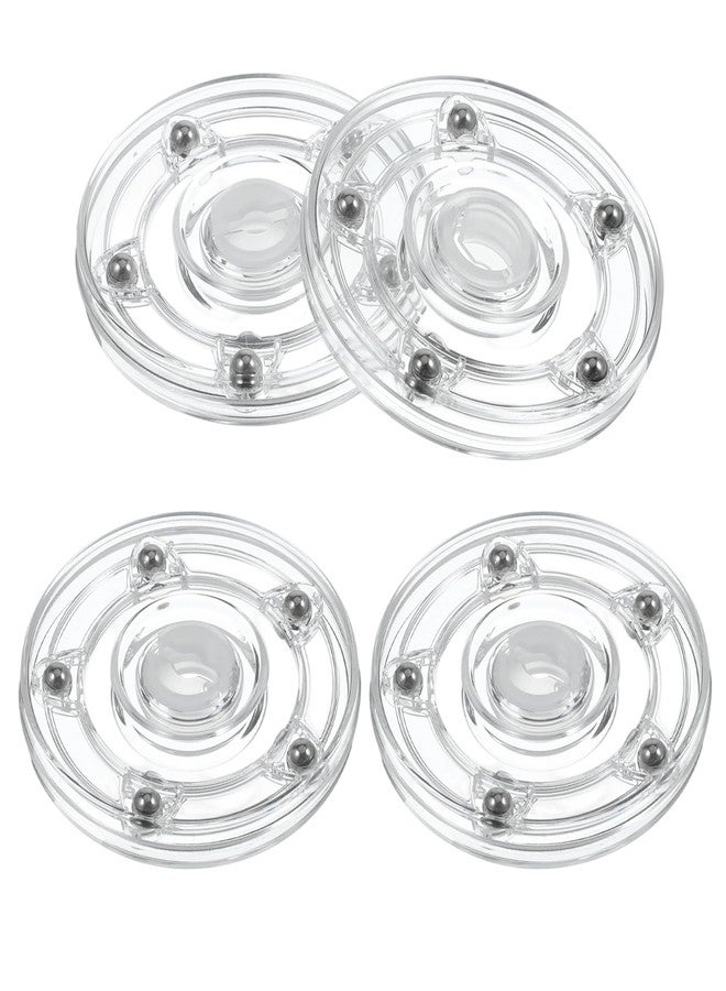 Jxiwfvl 4 PCS Small Acrylic Plastic Lazy Susan Turntable Small Lazy Susan Bearing 4.7 Inch Plastic Cookie Turntable Bearings Hardware, Turntables Organizer for Kitchen Pantry Spice Rack Table Cake - Image 1