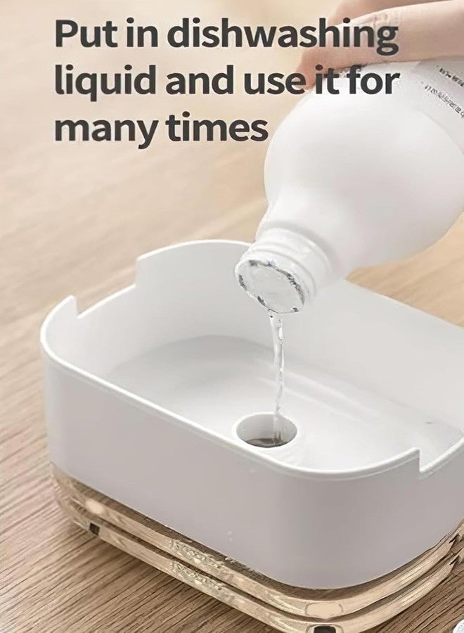 BENAVJI Double Layer 2 in 1 Liquid soap Dispenser with Sponge Holder for Kitchen Sink, dishwash, Soap Dishwasher Liquid Holder Kitchen Sink Accessories Items (1, White 2 in 1) - Image 4
