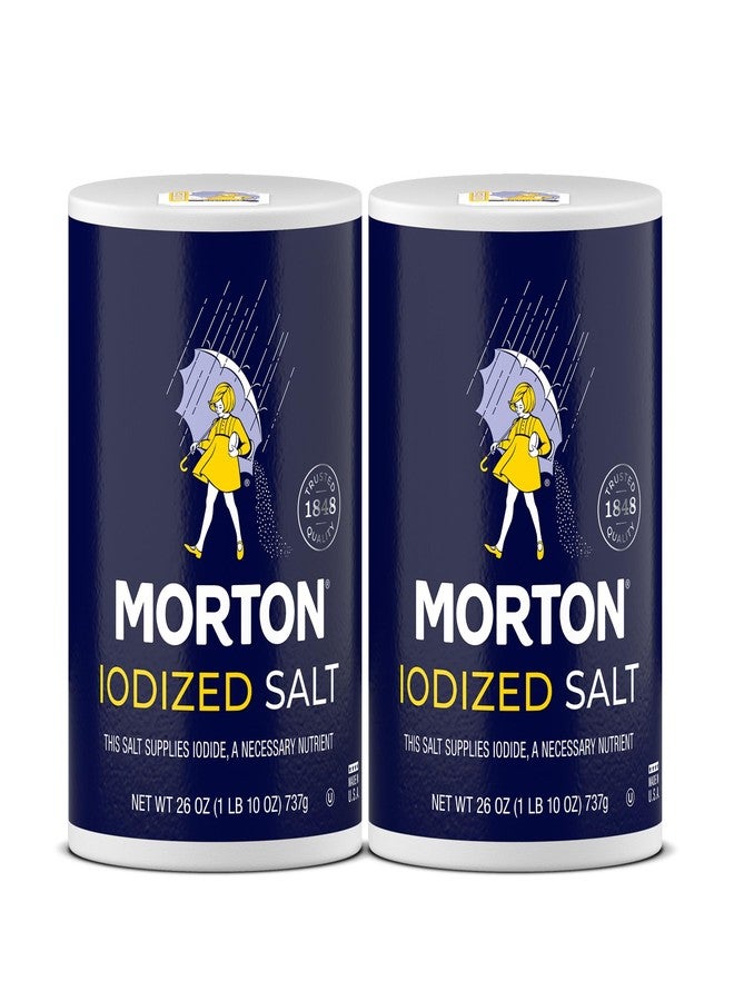 Morton Iodized Salt, All-Purpose, (26 oz), 2-Pack - All-Purpose, Perfect for Cooking & Table Use - Image 1