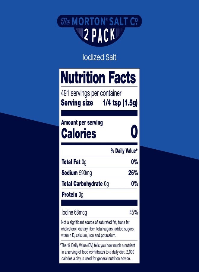 Morton Iodized Salt, All-Purpose, (26 oz), 2-Pack - All-Purpose, Perfect for Cooking & Table Use - Image 3