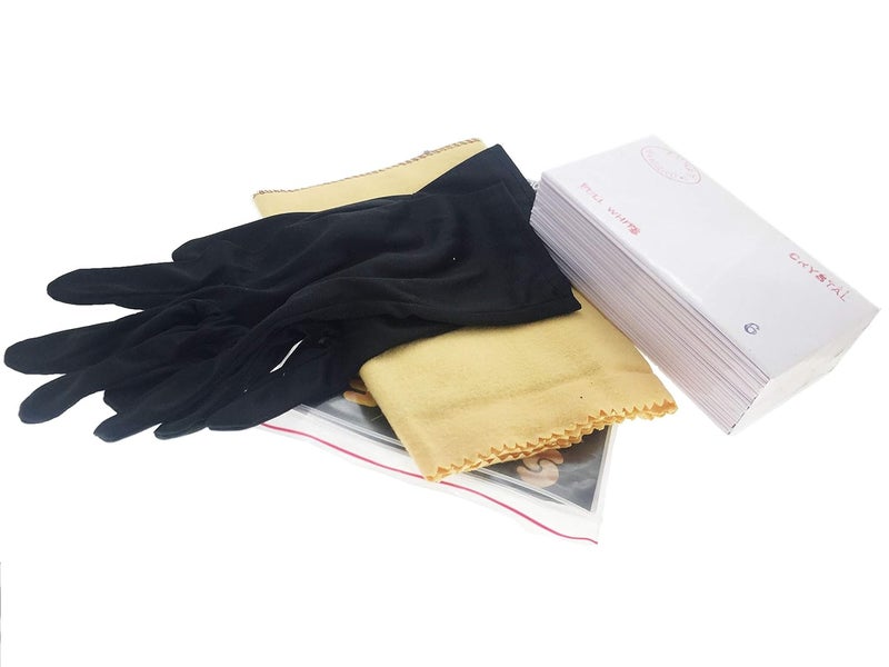 SWISSO SWISSO Jewellery Cleaning Product Cloth with Polishing Jewellery and 1 Pair Microfiber Hand Gloves Black with Parcel Paper for Binding Gems Beads Stone