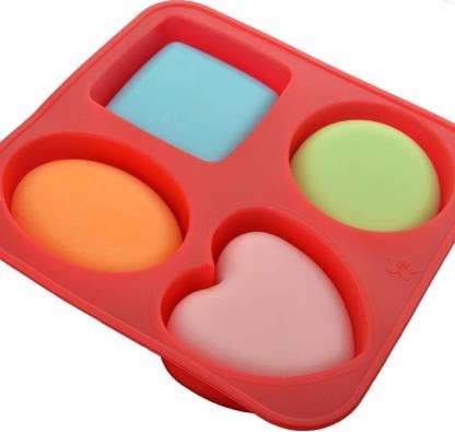 GLAMAXY Silicon Round Heart Square Shape Baking Mould NonStick for Cake Biscuits Bread Easy Clean BPA Free Microwave Oven Dishwasher - Image 1