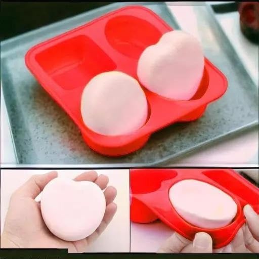 GLAMAXY Silicon Round Heart Square Shape Baking Mould NonStick for Cake Biscuits Bread Easy Clean BPA Free Microwave Oven Dishwasher - Image 3