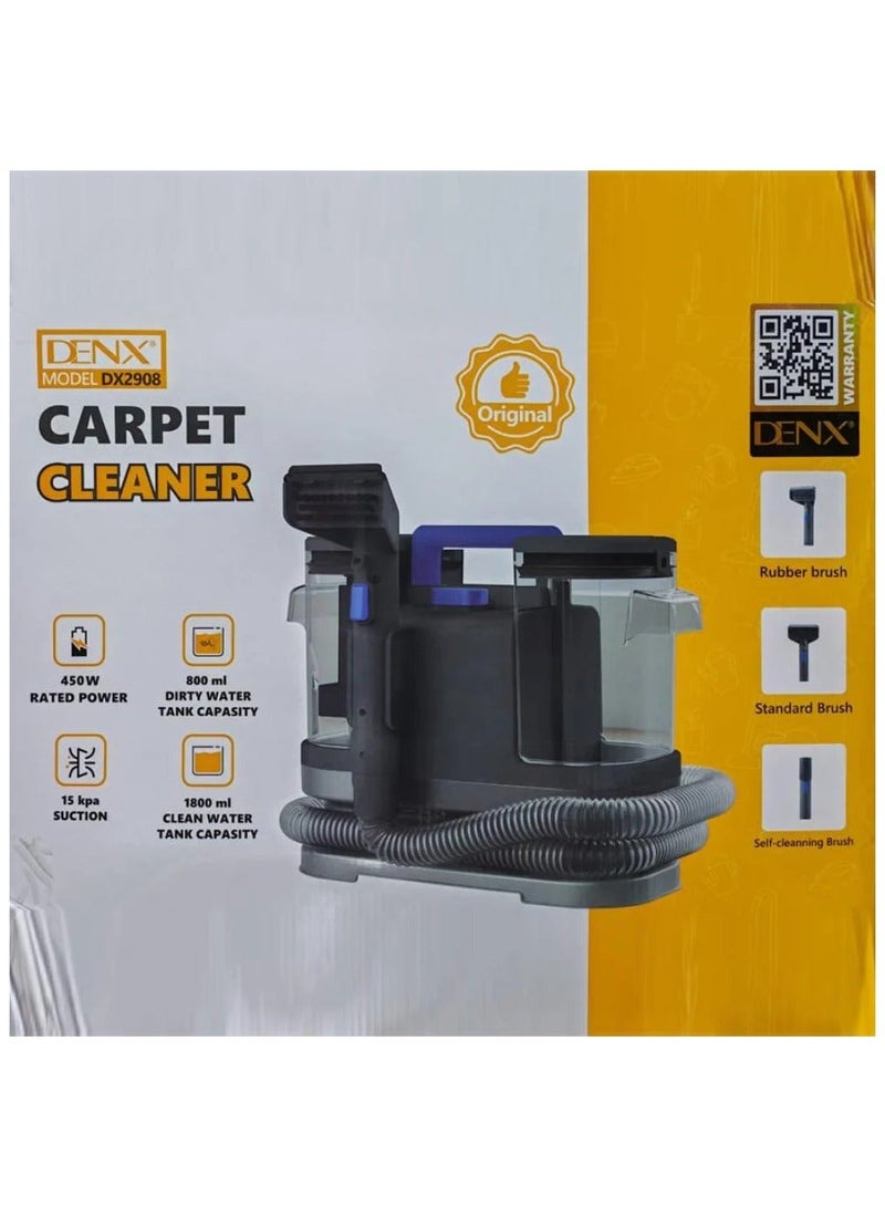 Denx DX2908 Carpet Cleaner – 450W Motor, 15 kPa Deep Suction, Dual Water Tanks - Image 4