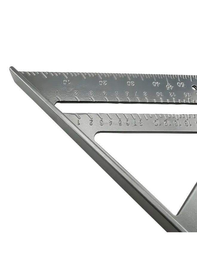 7 Inch Cast Aluminum Triangle Ruler Dual Scale Precision Measuring Tool - Image 3