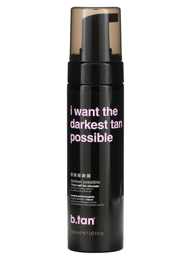 أريد أغمق لون برونزي ممكن موس ذاتي التسمير في ساعة واحدة أغمق لون ممكن 6.7 أونصة سائلة (200 مل)