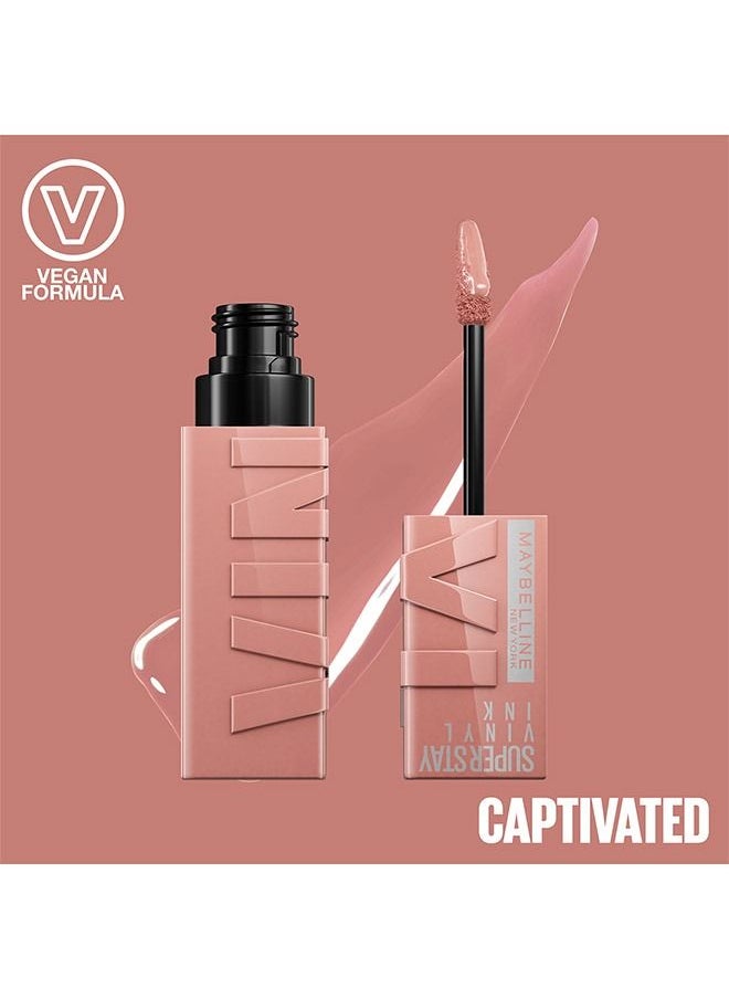 MAYBELLINE NEW YORK Super Stay Vinyl Ink Nude Shock 95 CAPTIVATED, 16H Longwear Transfer Proof Liquid Lipstick 95  - Image 3