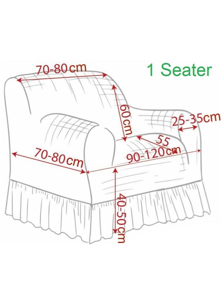 Fabienne Jacquard Fabric Stretchable One Seater Sofa Cover Maroon  - Image 2