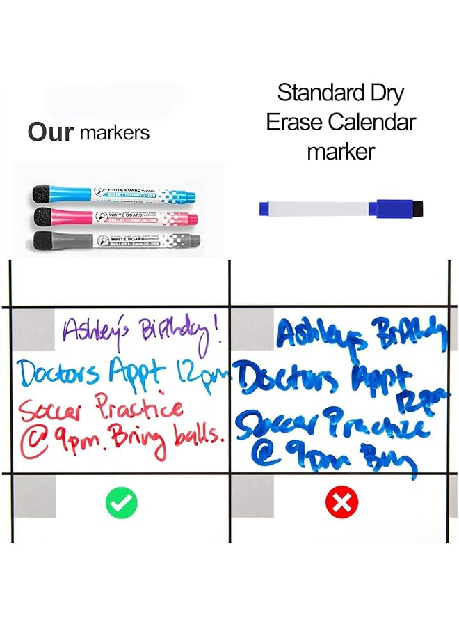 erorex Magnetic Dry Erase Calendar Whiteboard Meal Weekly Planner Magnetic Fridge Vertical 16.5X12 Inch 3 Fine Tip Markers And Large Eraser With Magnets To Do List White Board  - Image 5