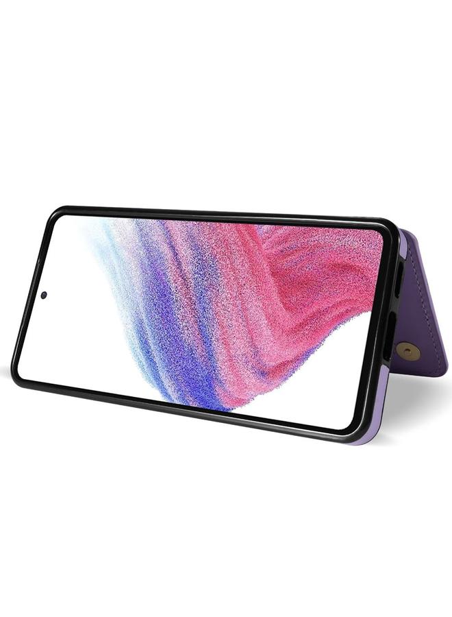 اس-توب جراب لهاتف Samsung Galaxy A52 4G / 5G / A52s 5G جراب هاتف مزدوج الإبزيم بفتحات للبطاقات مع حبل - Image 5