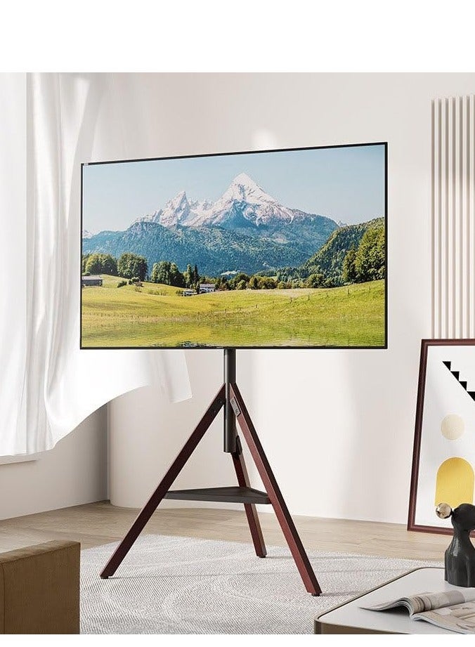 هامود HAMOOD، حامل تلفزيون ثلاثي القوائم، حامل حامل تلفزيون حديث يناسب شاشات مقاس 32 بوصة إلى75 بوصة، حامل تلفزيون زاوية قابل للتعديل مع دوران 180 درجة وأرجل خشبية لمكتب الاستوديو المنزلي (32 إلى 75 بوصة) - Image 2