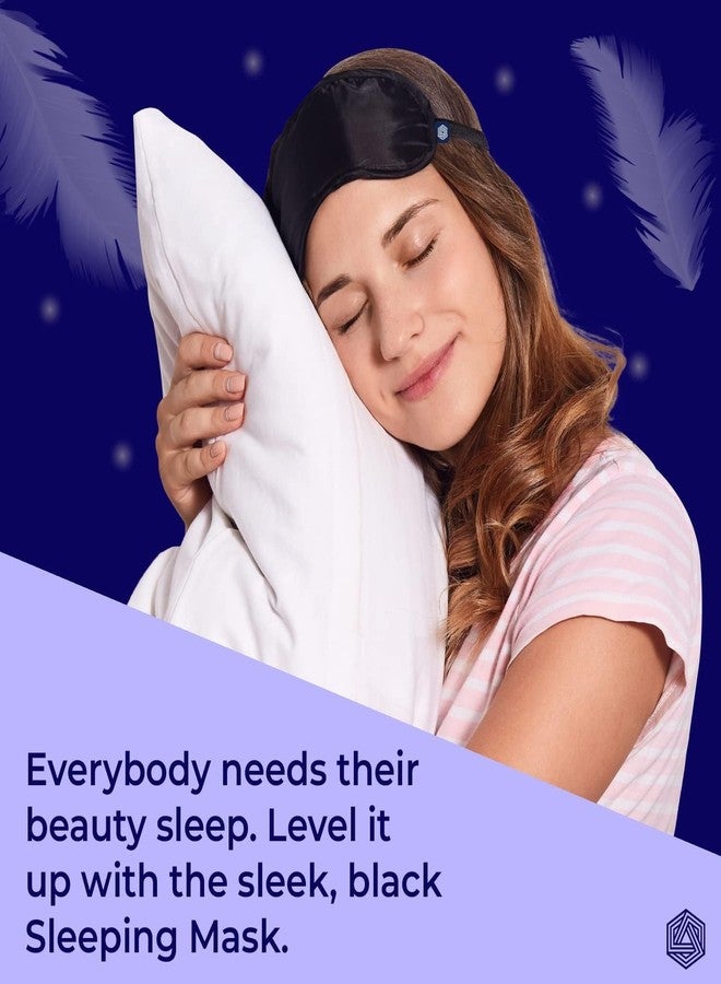 LRK Silk Eye Mask For Sleeping With Adjustable Strap Premium Silk Sleeping Mask Blind Fold For Smooth&Comfortable Sleep Travelling Sleep Mask Pad Sleeping Eye Mask Blind Folds For Sleeping-Black - Image 5