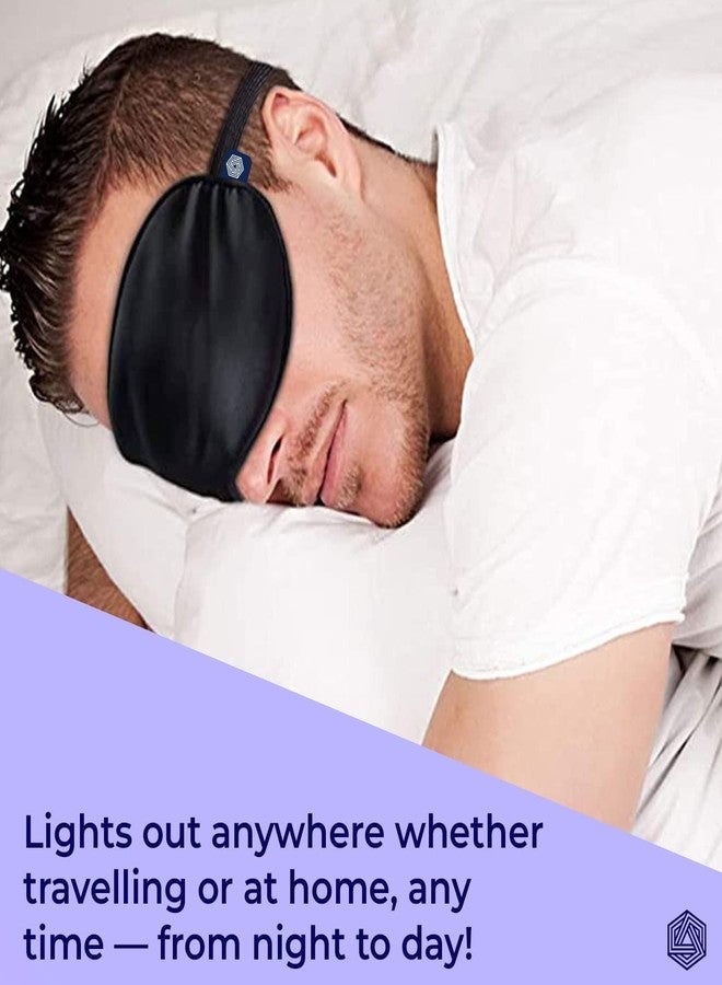 LRK Silk Eye Mask For Sleeping With Adjustable Strap Premium Silk Sleeping Mask Blind Fold For Smooth&Comfortable Sleep Travelling Sleep Mask Pad Sleeping Eye Mask Blind Folds For Sleeping-Black - Image 4