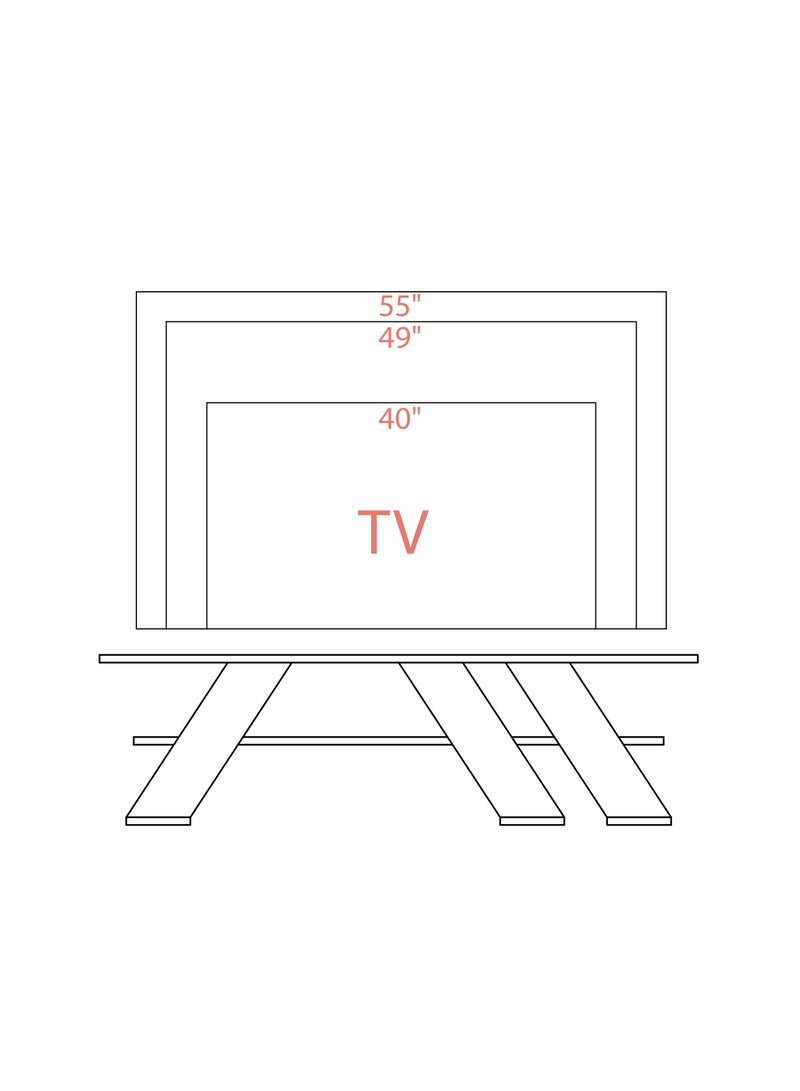 موراه حامل تلفزيون عصري من موراه هوم، مناسب لأجهزة التلفزيون حتى ٥٥ بوصة | وحدات تلفزيون عصرية لغرفة المعيشة | خزانة تخزين خشبية برفوف من طبقتين | ١٤٠×٣٤×٤٠ سم | أبيض - Image 3