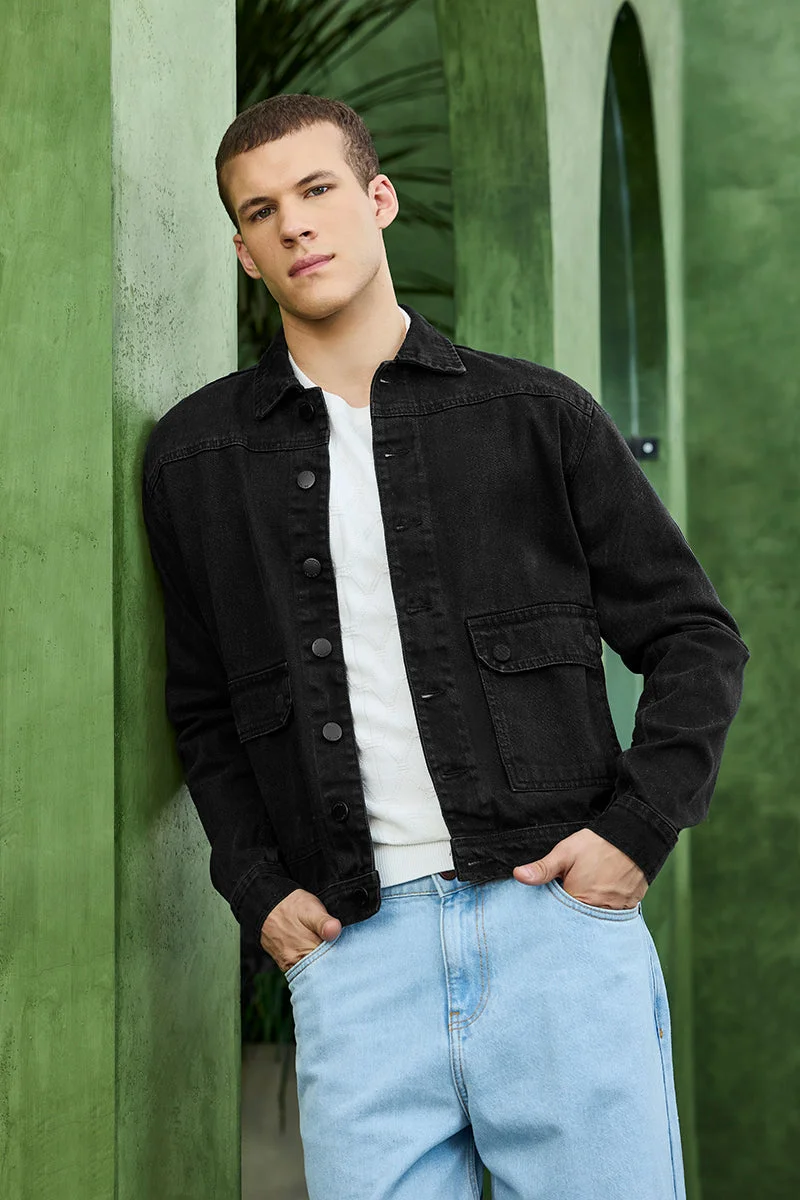 سنيتش Double Pocket Relaxed Fit Denim Jacket
