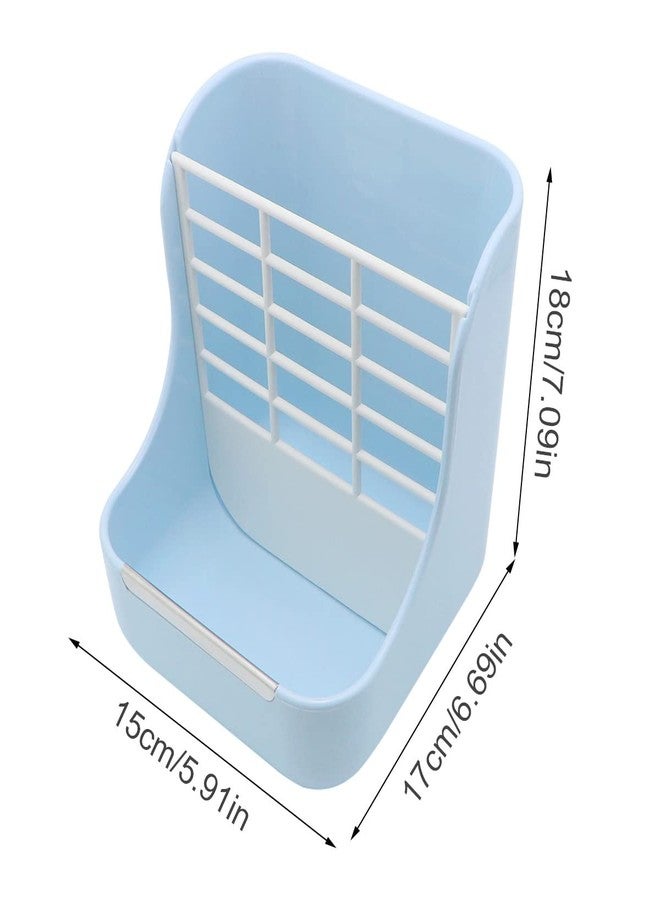 Litewoo Rabbit Hay Feeder Guinea Pig Feeder, 2 in 1 Automatic Small Animal Food Bowl Feeding Cage Accessories (Blue) - Image 2