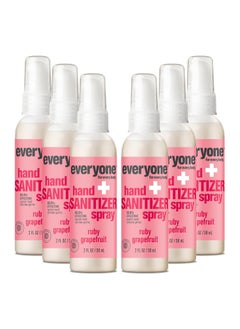 everyone for every body Everyone Hand Sanitizer Spray, 2 Ounce (Pack of 6), Ruby Grapefruit, Plant Derived Alcohol with Pure Essential Oils, 99% Effective Against Germs 