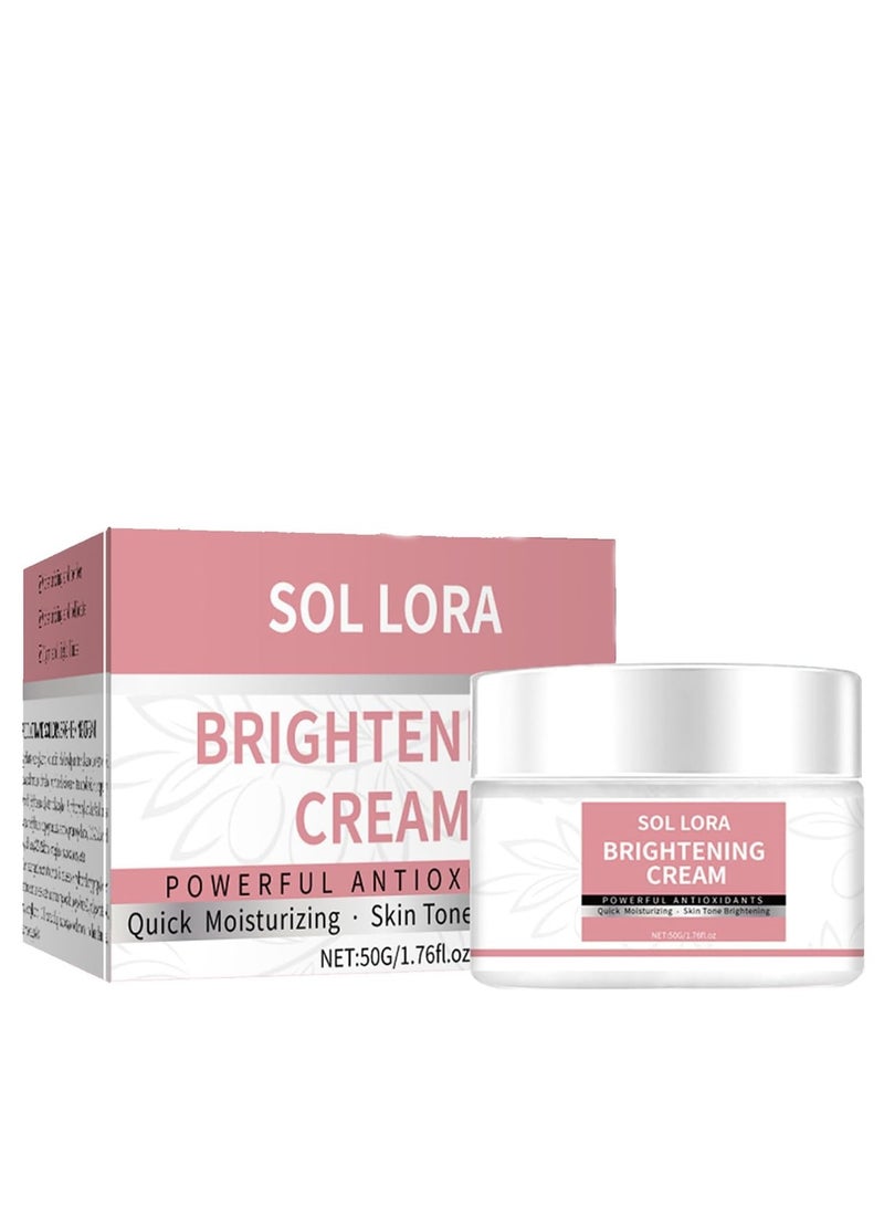 SOL LORA Whitening Cream, Skin Lightening Cream, Lightening Cream For Face, Body And Hands,Body Moisturiser For Whitening Lightening Brightening, Skin Whitening Cream For Dry Skin For All Skin Types 50g - Image 1