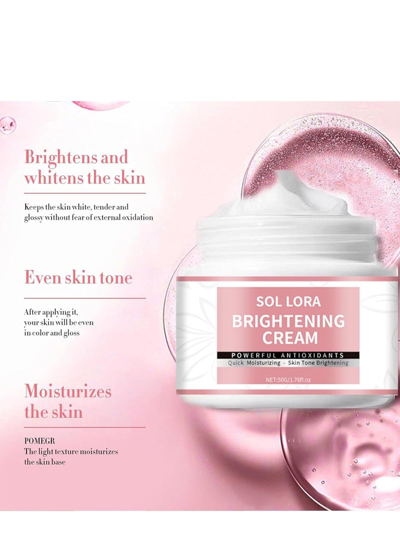SOL LORA Whitening Cream, Skin Lightening Cream, Lightening Cream For Face, Body And Hands,Body Moisturiser For Whitening Lightening Brightening, Skin Whitening Cream For Dry Skin For All Skin Types 50g - Image 3