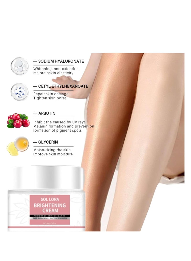 SOL LORA Whitening Cream, Skin Lightening Cream, Lightening Cream For Face, Body And Hands,Body Moisturiser For Whitening Lightening Brightening, Skin Whitening Cream For Dry Skin For All Skin Types 50g - Image 5