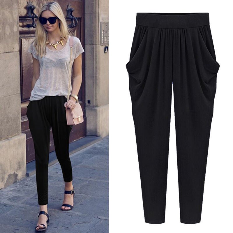 Plus fat plus cropped pants women's summer fat mm pants thin size 200kg slim loose fat sister harem pants  - Image 2