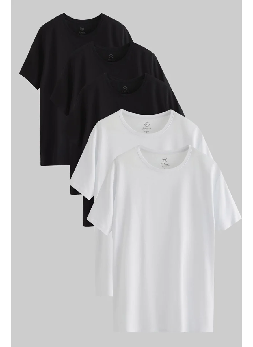 D'S DAMAT Ds Groom Slim Fit Black/White 5-piece T-shirt 4HC14ORTBN53M