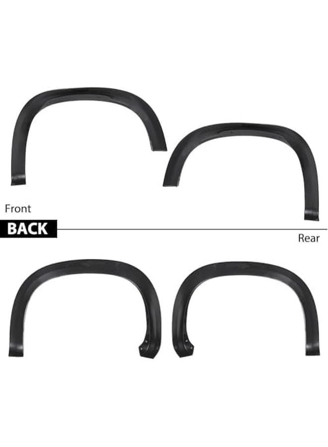 مصدات الطين لشيفروليه سيلفرادو 1500 2019-2021 مجموعة من 4 قطع باللون الأسود - Image 5