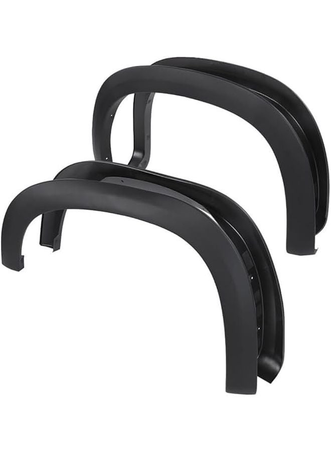 مصدات الطين لشيفروليه سيلفرادو 1500 2019-2021 مجموعة من 4 قطع باللون الأسود - Image 1