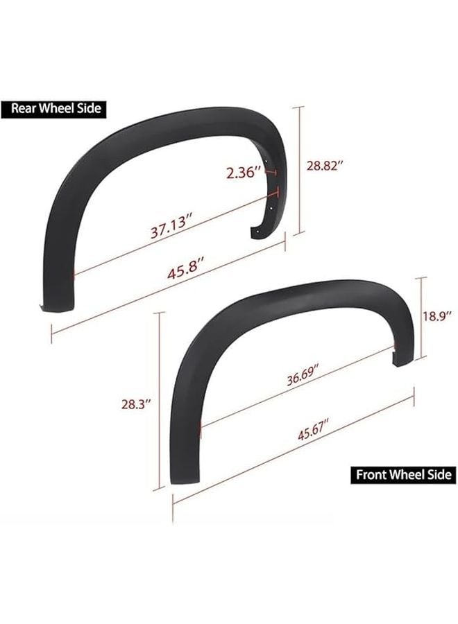 مصدات الطين لشيفروليه سيلفرادو 1500 2019-2021 مجموعة من 4 قطع باللون الأسود - Image 3