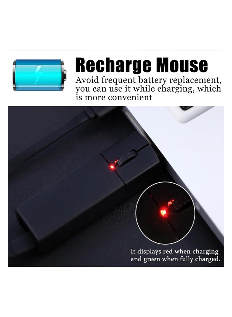 SYOSI Wireless Mouse, Wireless Bluetooth Mouse, Dual Mode (BT+2.4G) Noiseless Charging Mouse (with Storage Case), 3 Buttons 1200 DPI, Ultra-Thin Portable Mini Travel Wireless Mouse, for Windows PC Laptops - Image 4
