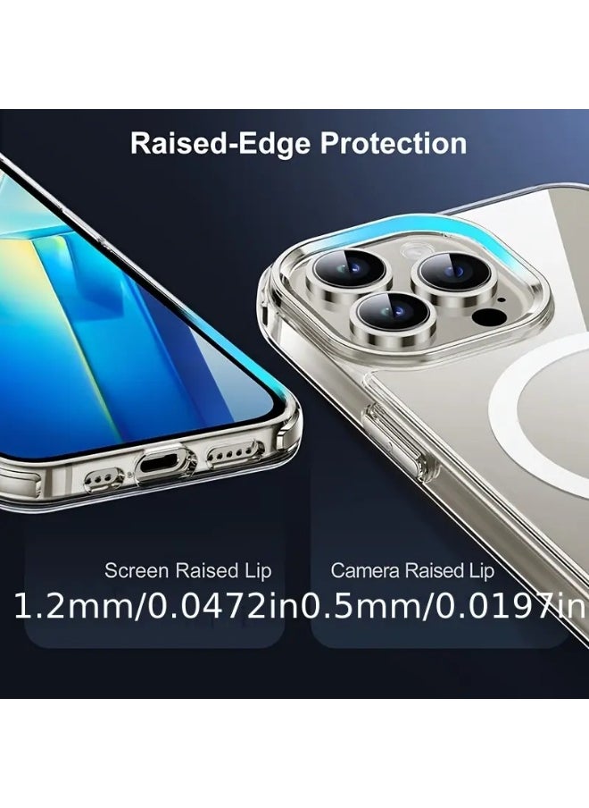 iPhone 16 Pro Max Magsafe Case, Shock-resistant Quality, Ultra Protection, Anti-Yellowing, Strong Magnet, Transparent and Clear, Scratch-Resistant Cover, Compatible with Magsafe Accessories -  Free Surprise Gift