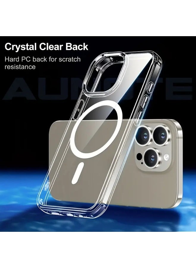 iPhone 16 Pro Max Magsafe Case, Shock-resistant Quality, Ultra Protection, Anti-Yellowing, Strong Magnet, Transparent and Clear, Scratch-Resistant Cover, Compatible with Magsafe Accessories -  Free Surprise Gift