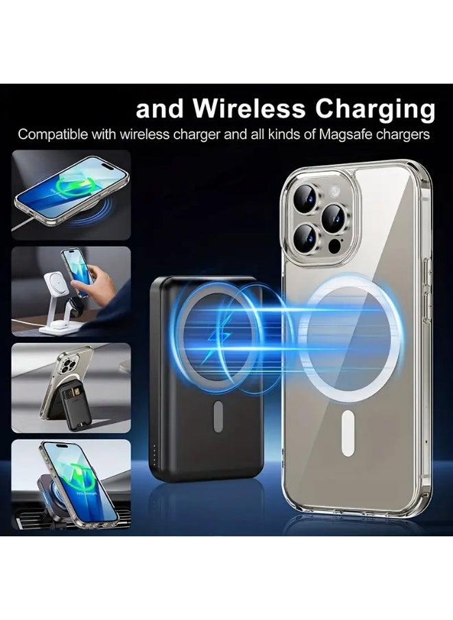 iPhone 16 Pro Max Magsafe Case, Shock-resistant Quality, Ultra Protection, Anti-Yellowing, Strong Magnet, Transparent and Clear, Scratch-Resistant Cover, Compatible with Magsafe Accessories -  Free Surprise Gift