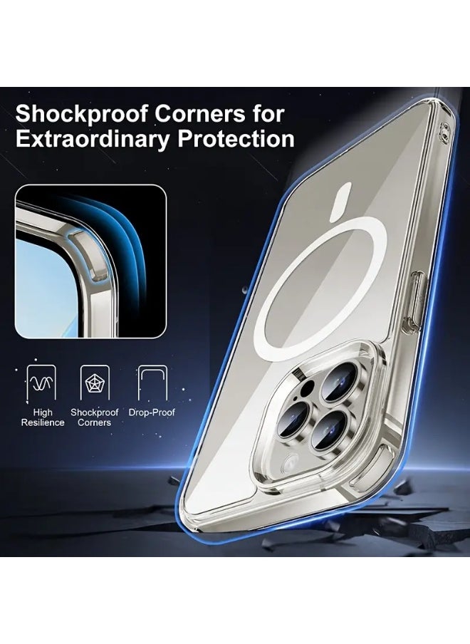 iPhone 16 Pro Max Magsafe Case, Shock-resistant Quality, Ultra Protection, Anti-Yellowing, Strong Magnet, Transparent and Clear, Scratch-Resistant Cover, Compatible with Magsafe Accessories -  Free Surprise Gift