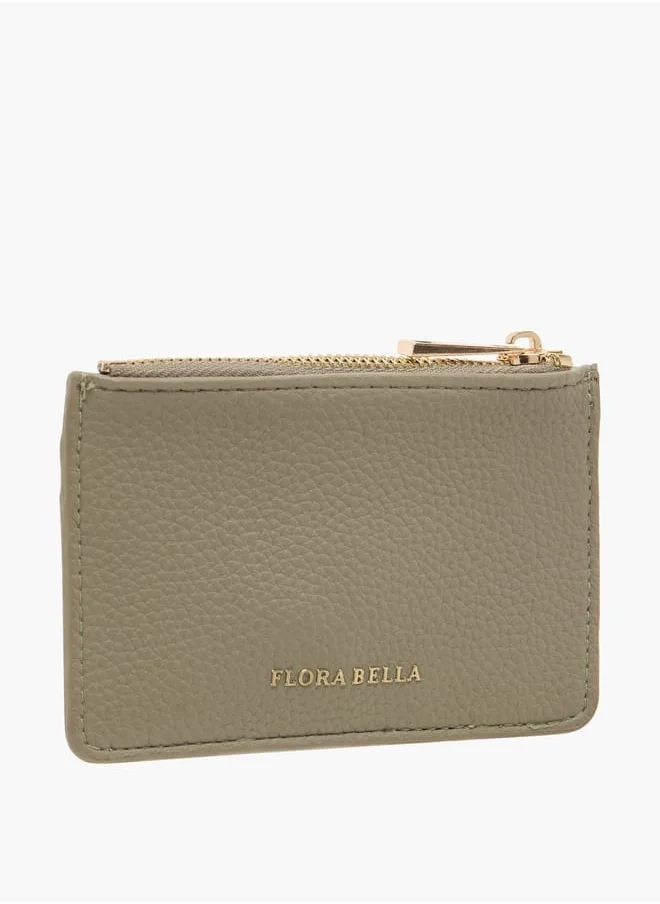 Flora Bella By Shoexpress Womens Textured Wallet With Zip Closure