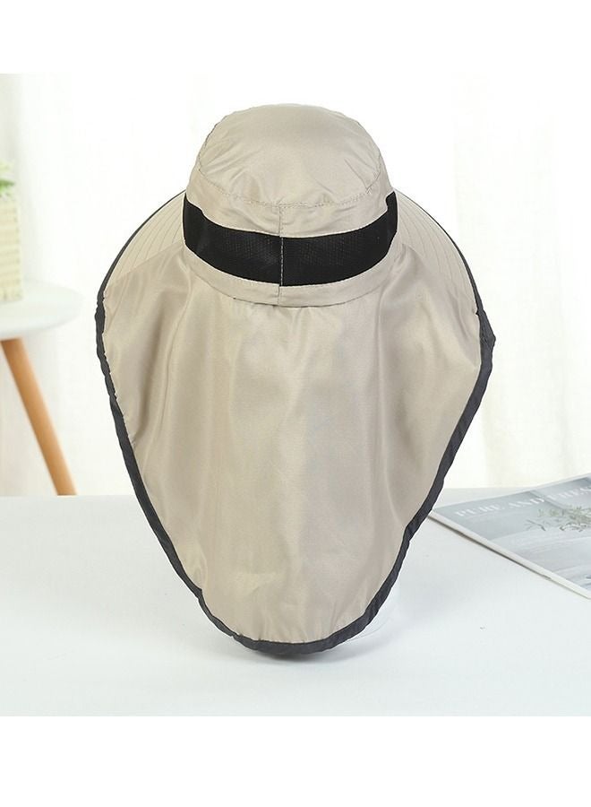 VERTEX&KAIBIN UV-Protection Hat Hiking Hat with Removable Mesh Face Neck Flap Cover Fishing Cap for Man Women Beige  - Image 4