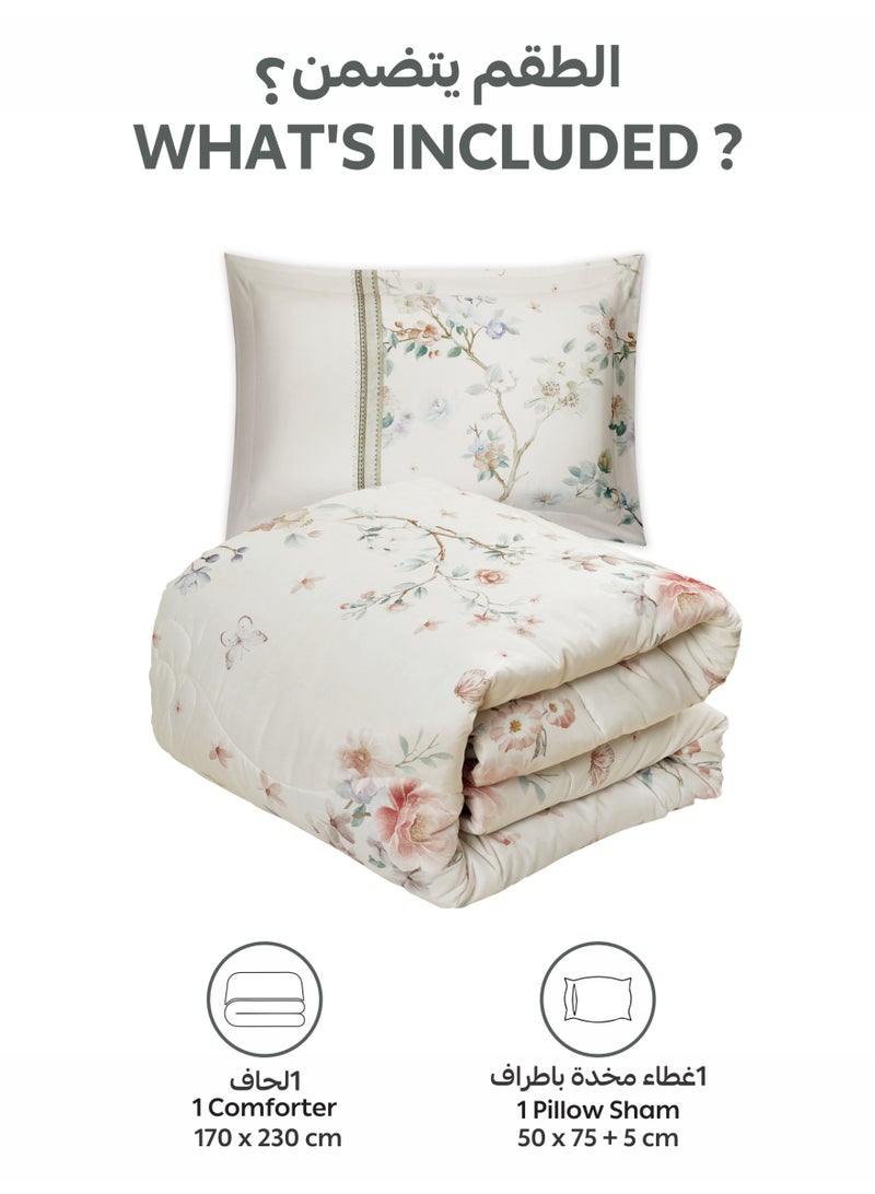 Donetella Bedding Comforter Set, twin Size 170x230 cm - 2-Pcs Digital Print Quilted Bed Set, Microfiber Fabric - 1 Comforter, 1 Pillow Shams.  - Image 4